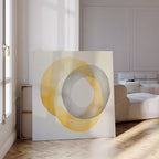 Citrus Whisper – golden yellow abstract canvas wall art print by Aspire Prints