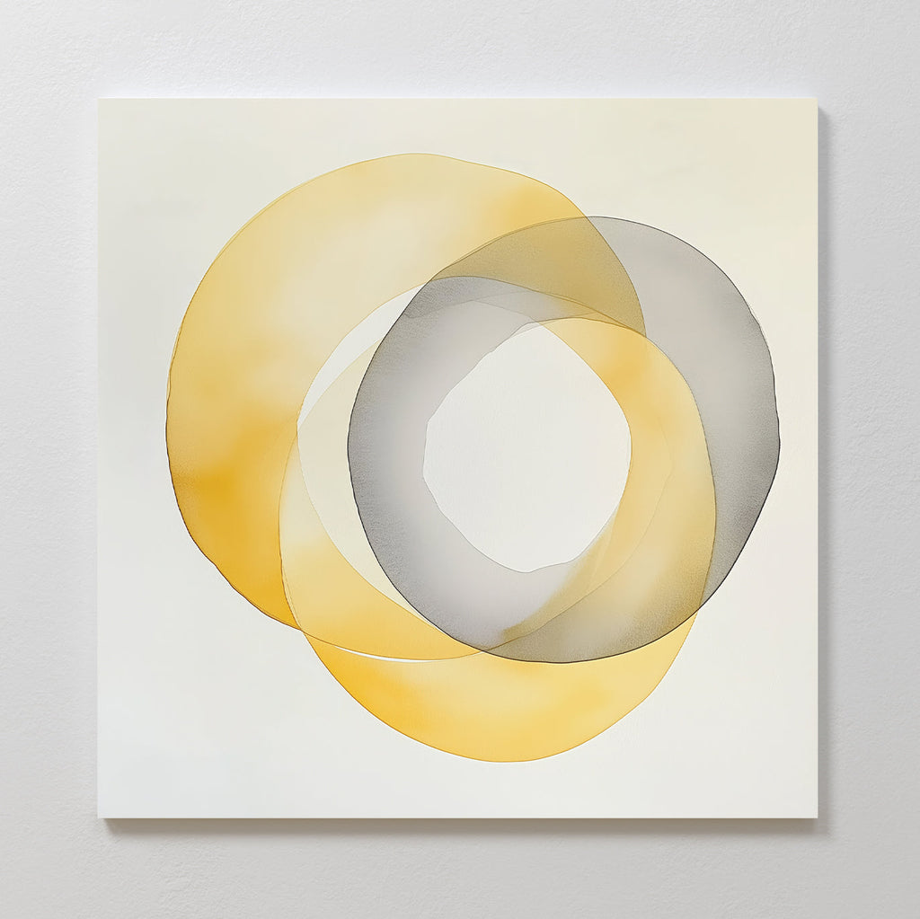 Citrus Whisper – golden yellow abstract canvas wall art print by Aspire Prints