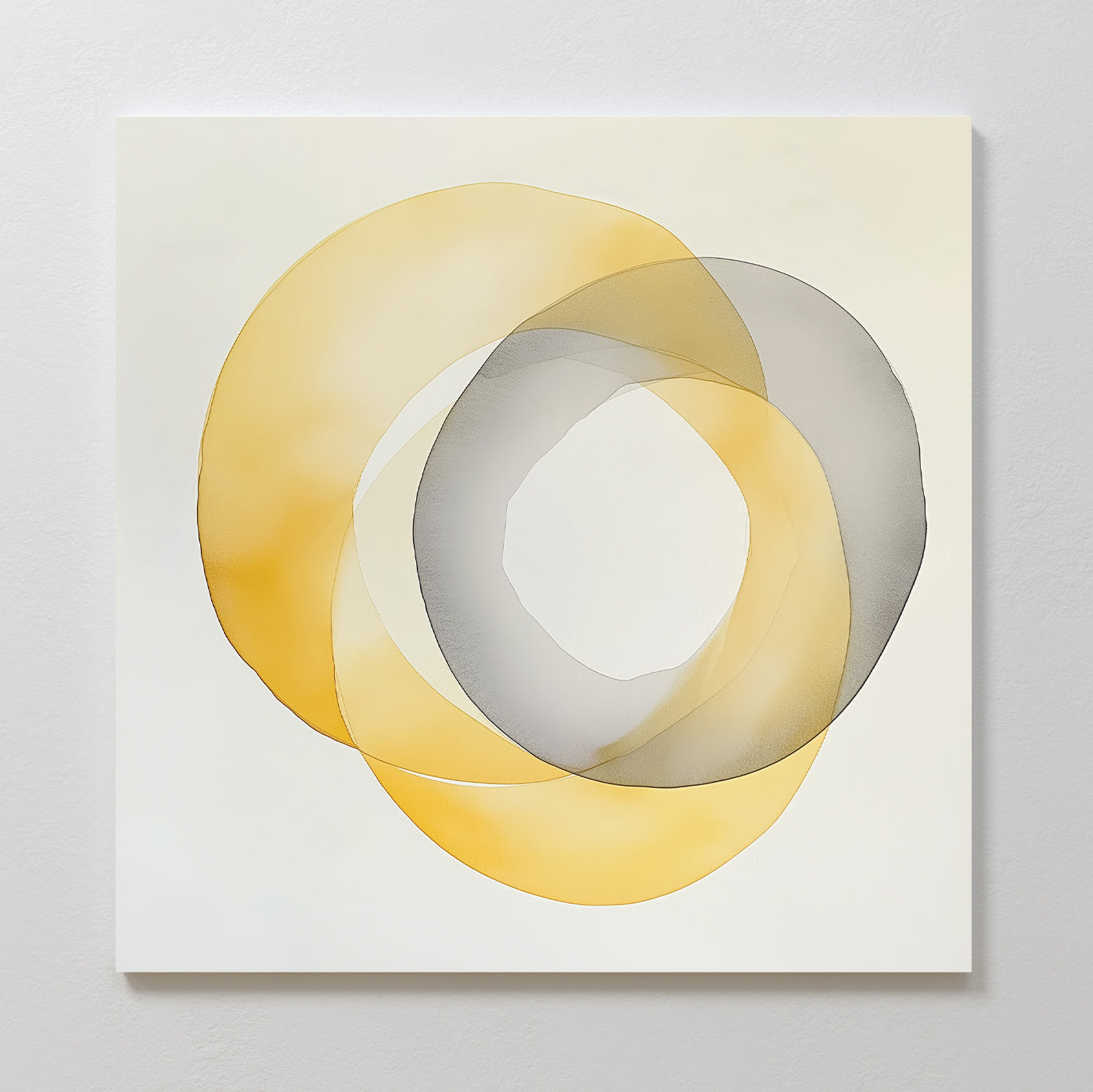 Citrus Whisper – golden yellow abstract canvas wall art print by Aspire Prints