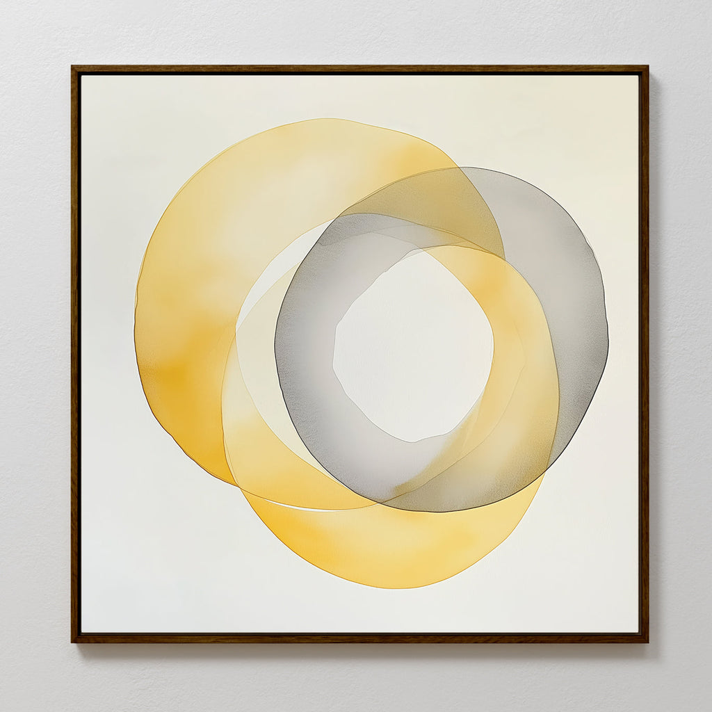Citrus Whisper – golden yellow abstract canvas wall art print by Aspire Prints