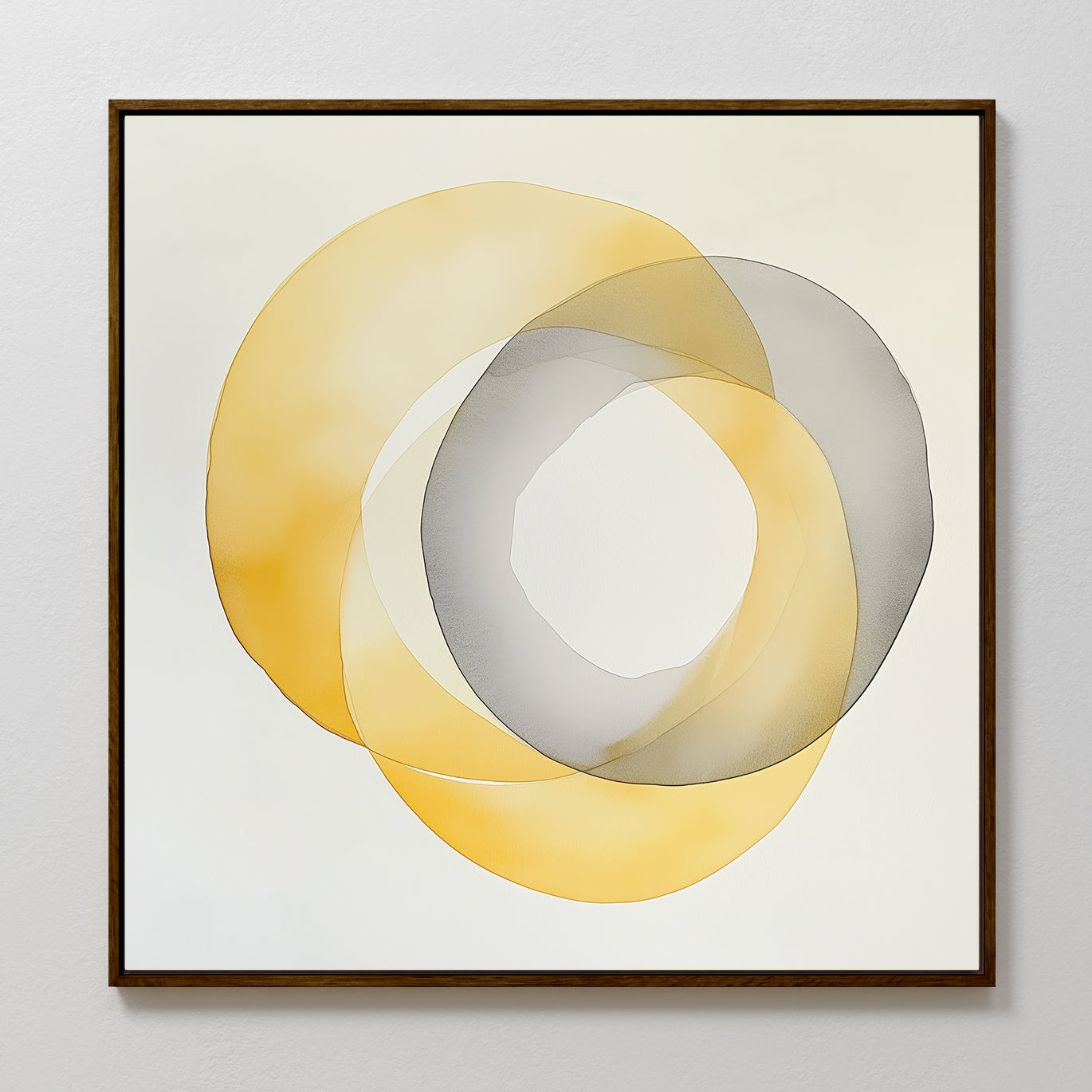 Citrus Whisper – golden yellow abstract canvas wall art print by Aspire Prints