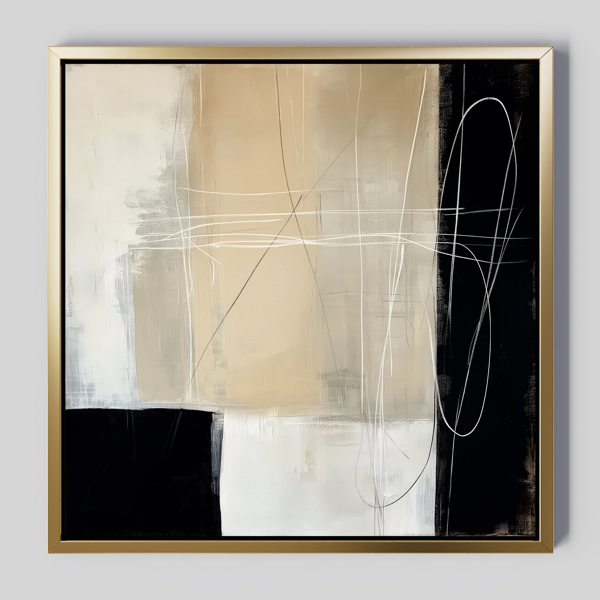 Whispers of Eclipse – black and white abstract canvas wall art print by Aspire Prints