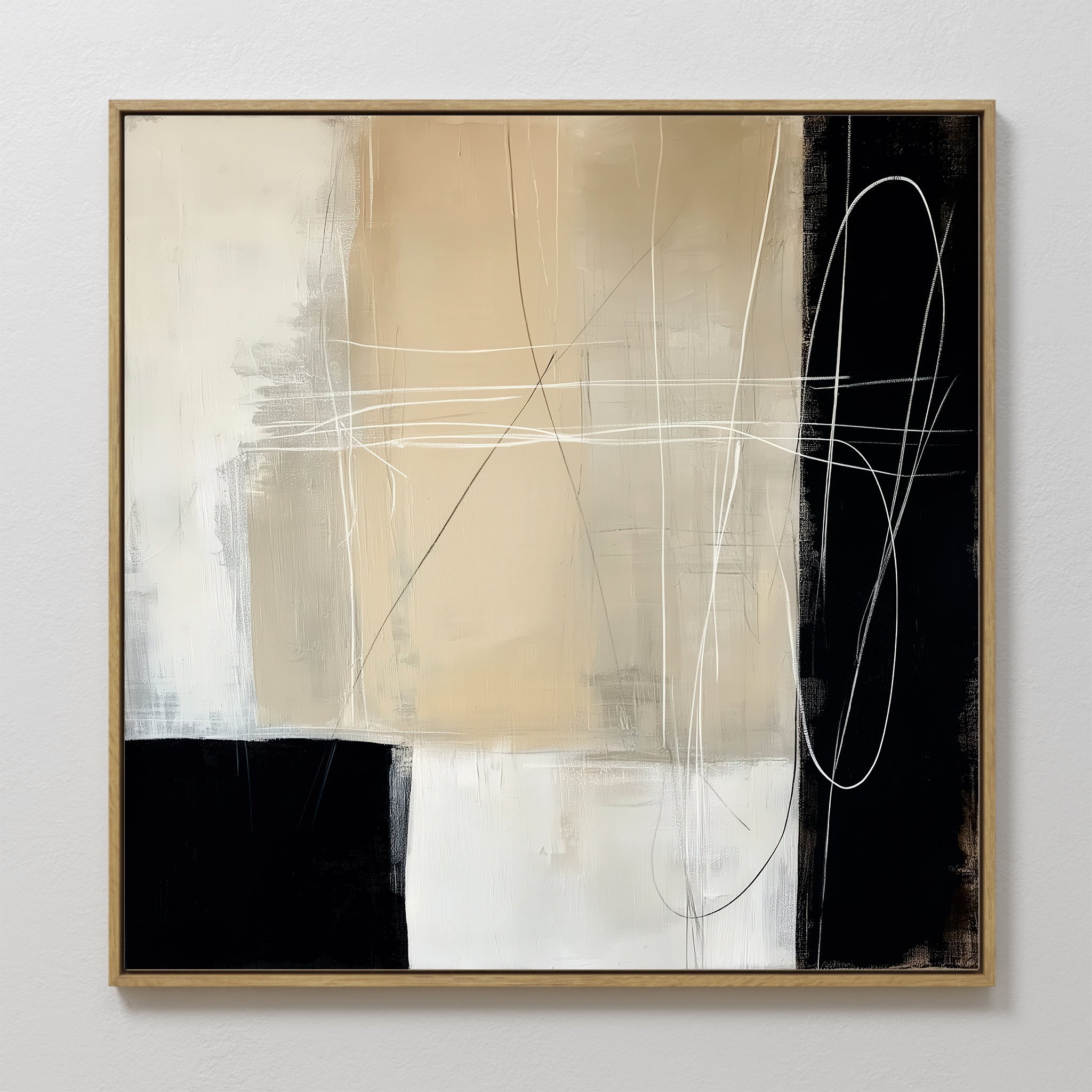 Whispers of Eclipse – black and white abstract canvas wall art print by Aspire Prints