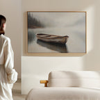 Whisper of the Still Lake – earthy brown vintage canvas wall art print by Aspire Prints