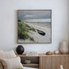 Where the Tide Forgets – blue vintage canvas wall art print by Aspire Prints