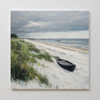 Where the Tide Forgets – blue vintage canvas wall art print by Aspire Prints