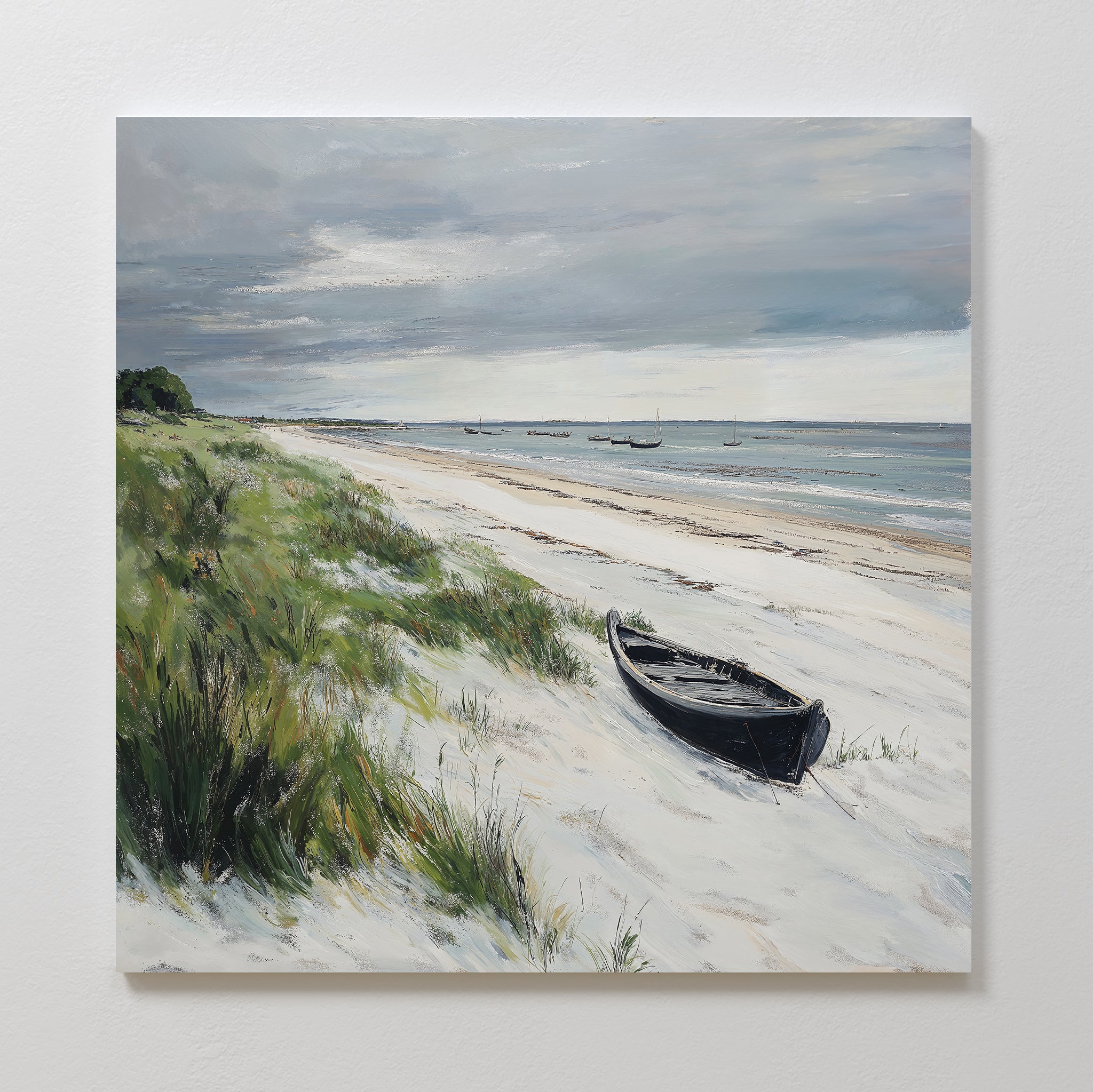 Where the Tide Forgets – blue vintage canvas wall art print by Aspire Prints
