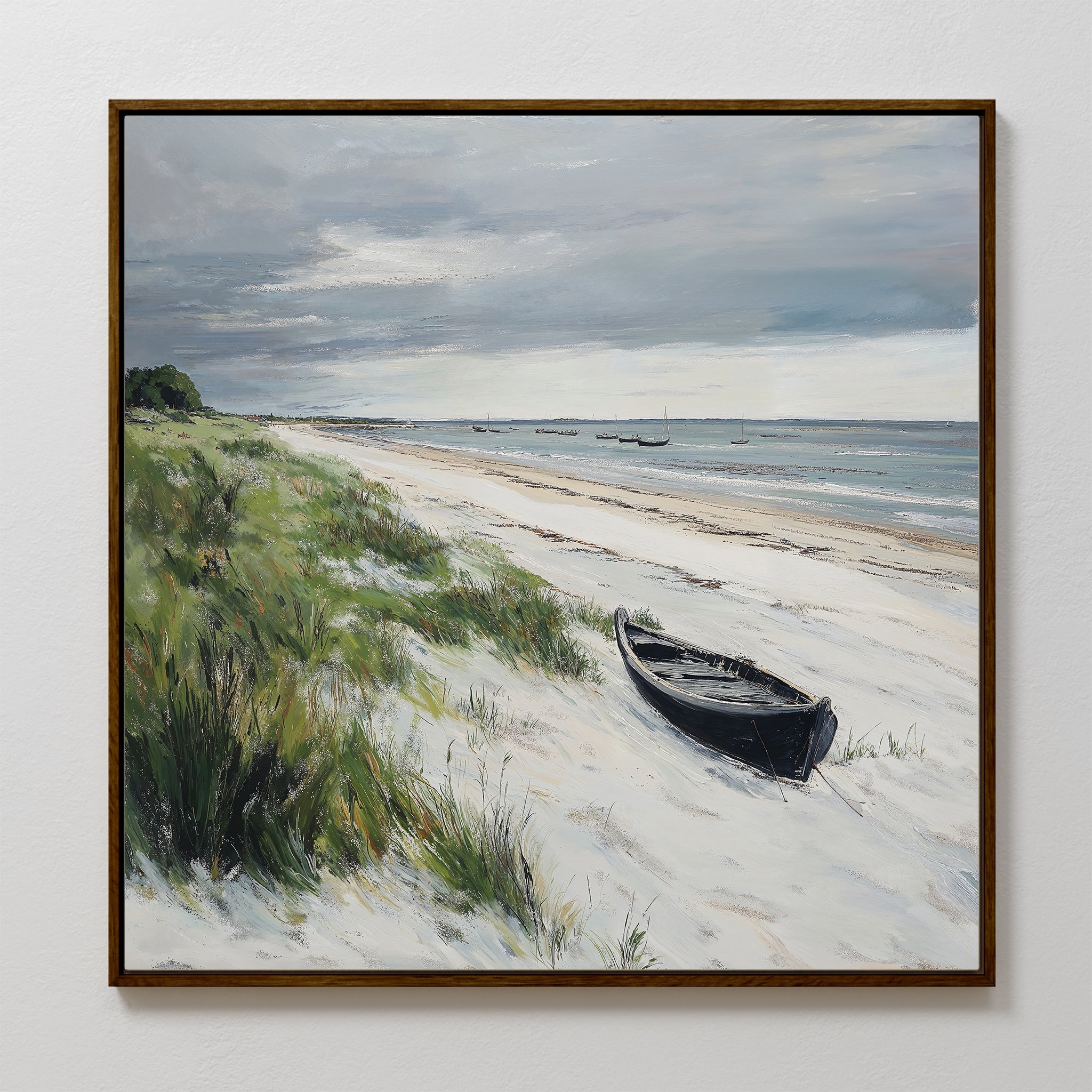 Where the Tide Forgets – blue vintage canvas wall art print by Aspire Prints