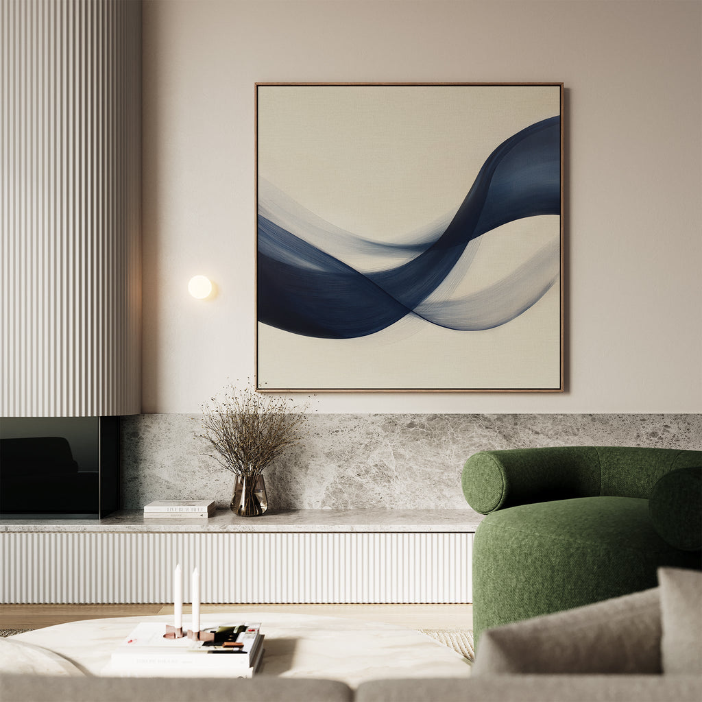 Whispers of the Deep – blue abstract canvas wall art print by Aspire Prints