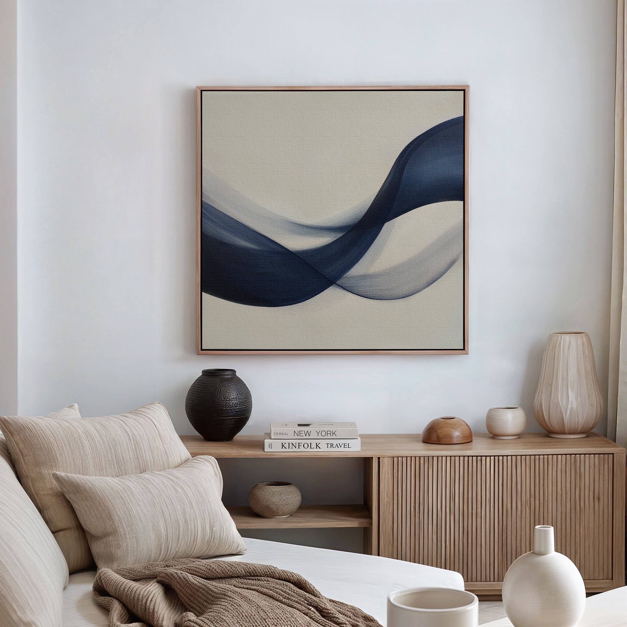 Whispers of the Deep – blue abstract canvas wall art print by Aspire Prints