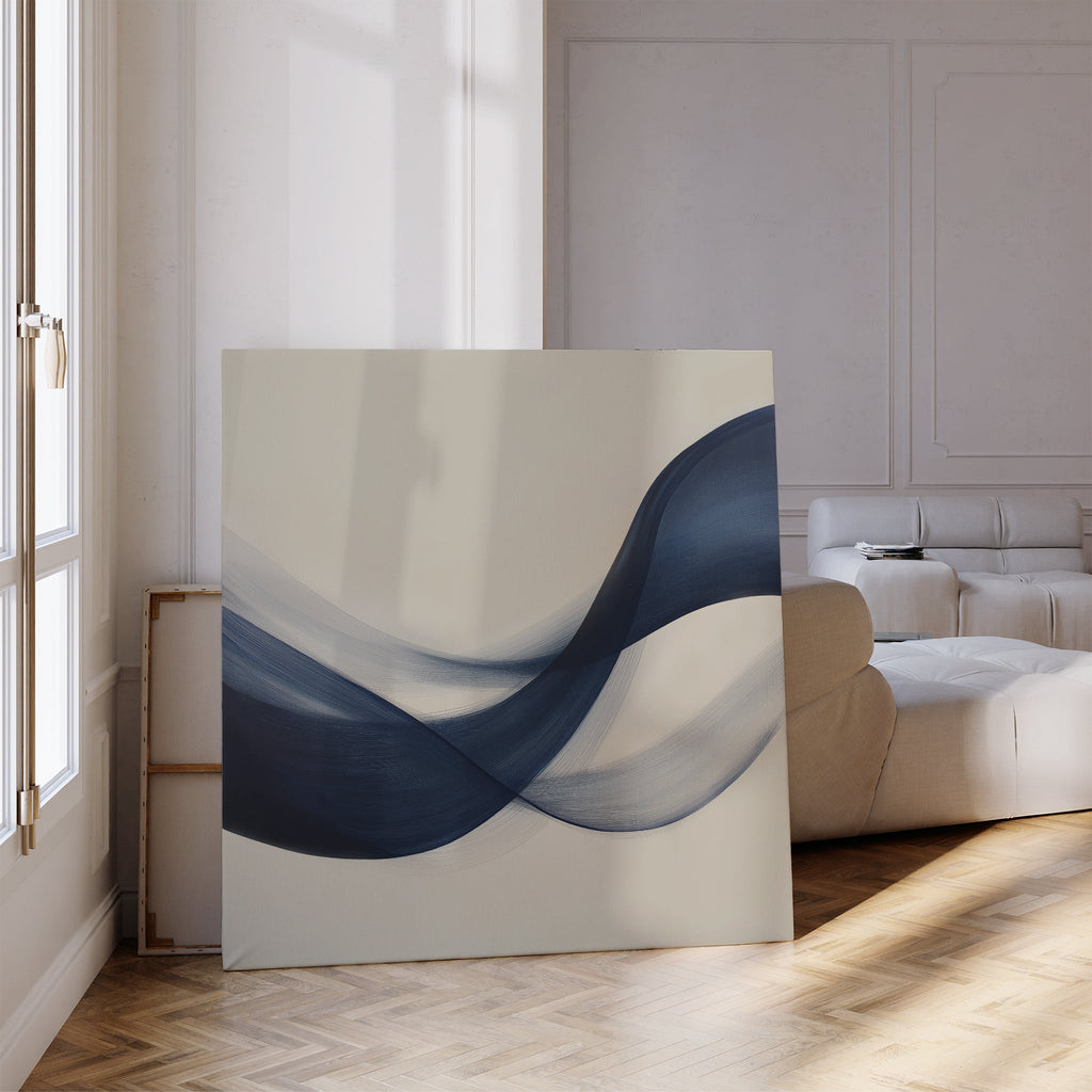 Whispers of the Deep – blue abstract canvas wall art print by Aspire Prints