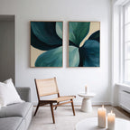 Verdant Whispers – Set of 2 Canvas Prints set of 2 – neutral-toned botanical canvas wall art by Aspire Prints
