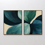 Verdant Whispers – Set of 2 Canvas Prints set of 2 – neutral-toned botanical canvas wall art by Aspire Prints