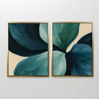 Verdant Whispers – Set of 2 Canvas Prints set of 2 – neutral-toned botanical canvas wall art by Aspire Prints