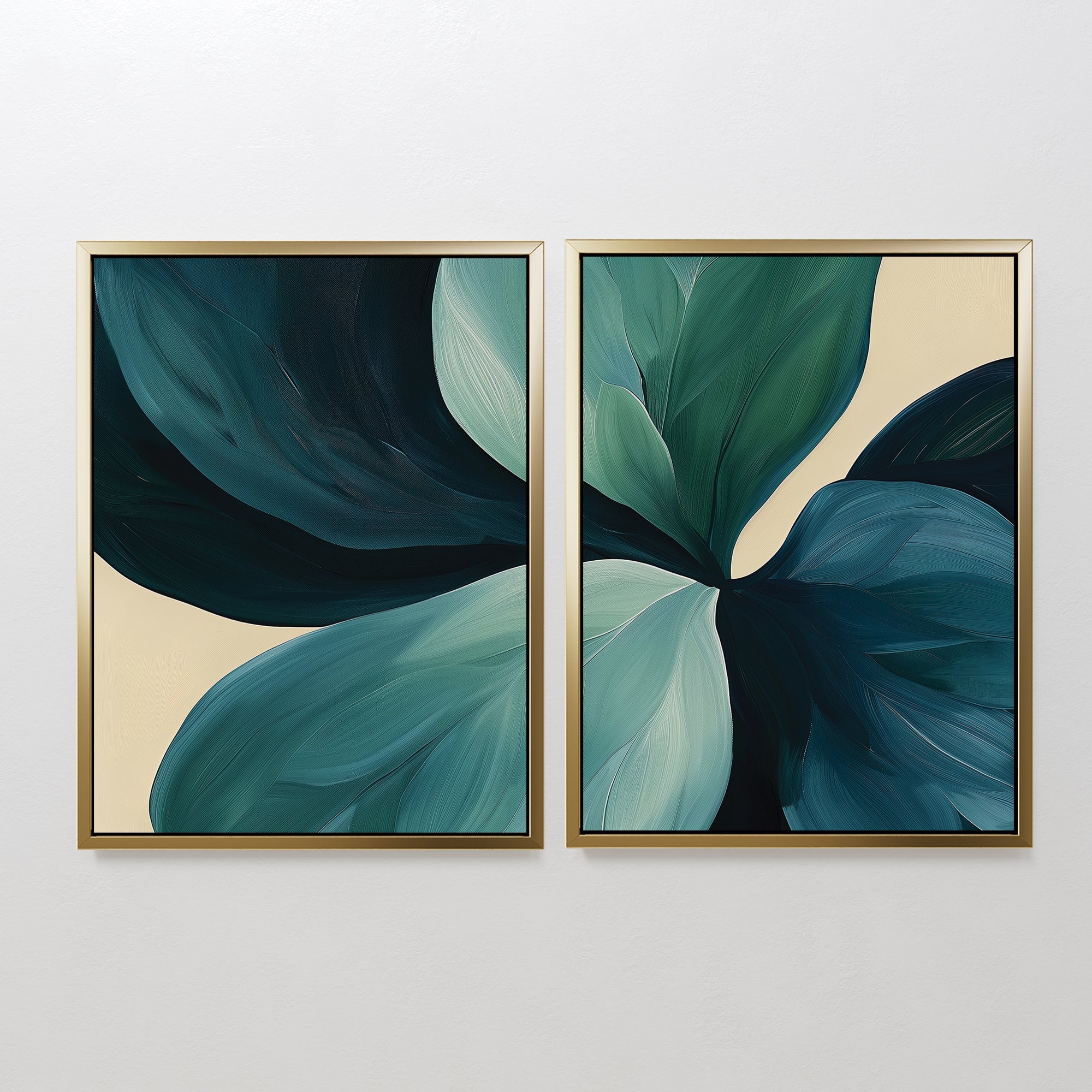Verdant Whispers – Set of 2 Canvas Prints set of 2 – neutral-toned botanical canvas wall art by Aspire Prints