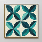 Tides of Teal – blue botanical canvas wall art print by Aspire Prints