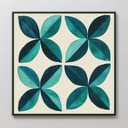 Tides of Teal – blue botanical canvas wall art print by Aspire Prints