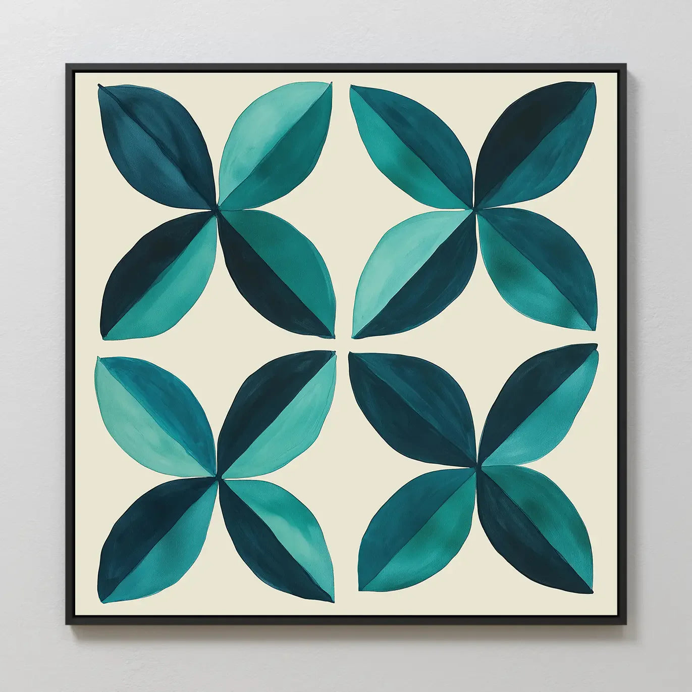 Tides of Teal – blue botanical canvas wall art print by Aspire Prints