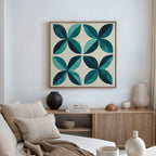 Tides of Teal – blue botanical canvas wall art print by Aspire Prints