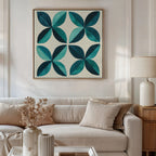 Tides of Teal – blue botanical canvas wall art print by Aspire Prints