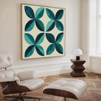 Tides of Teal – blue botanical canvas wall art print by Aspire Prints