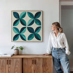 Tides of Teal – blue botanical canvas wall art print by Aspire Prints