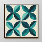Tides of Teal – blue botanical canvas wall art print by Aspire Prints