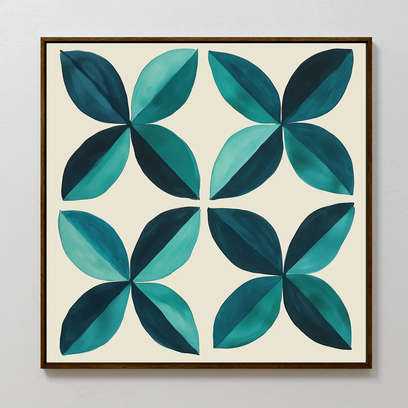 Tides of Teal – blue botanical canvas wall art print by Aspire Prints