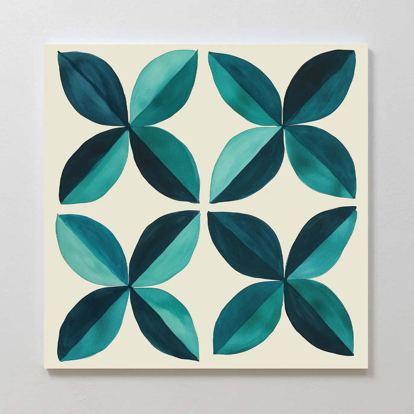 Tides of Teal – blue botanical canvas wall art print by Aspire Prints