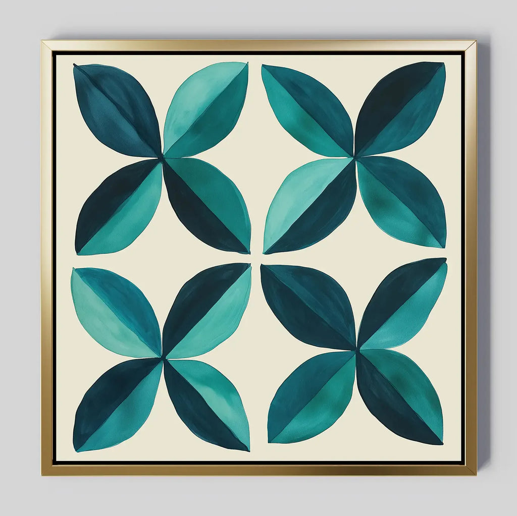 Tides of Teal – blue botanical canvas wall art print by Aspire Prints