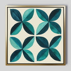Tides of Teal – blue botanical canvas wall art print by Aspire Prints