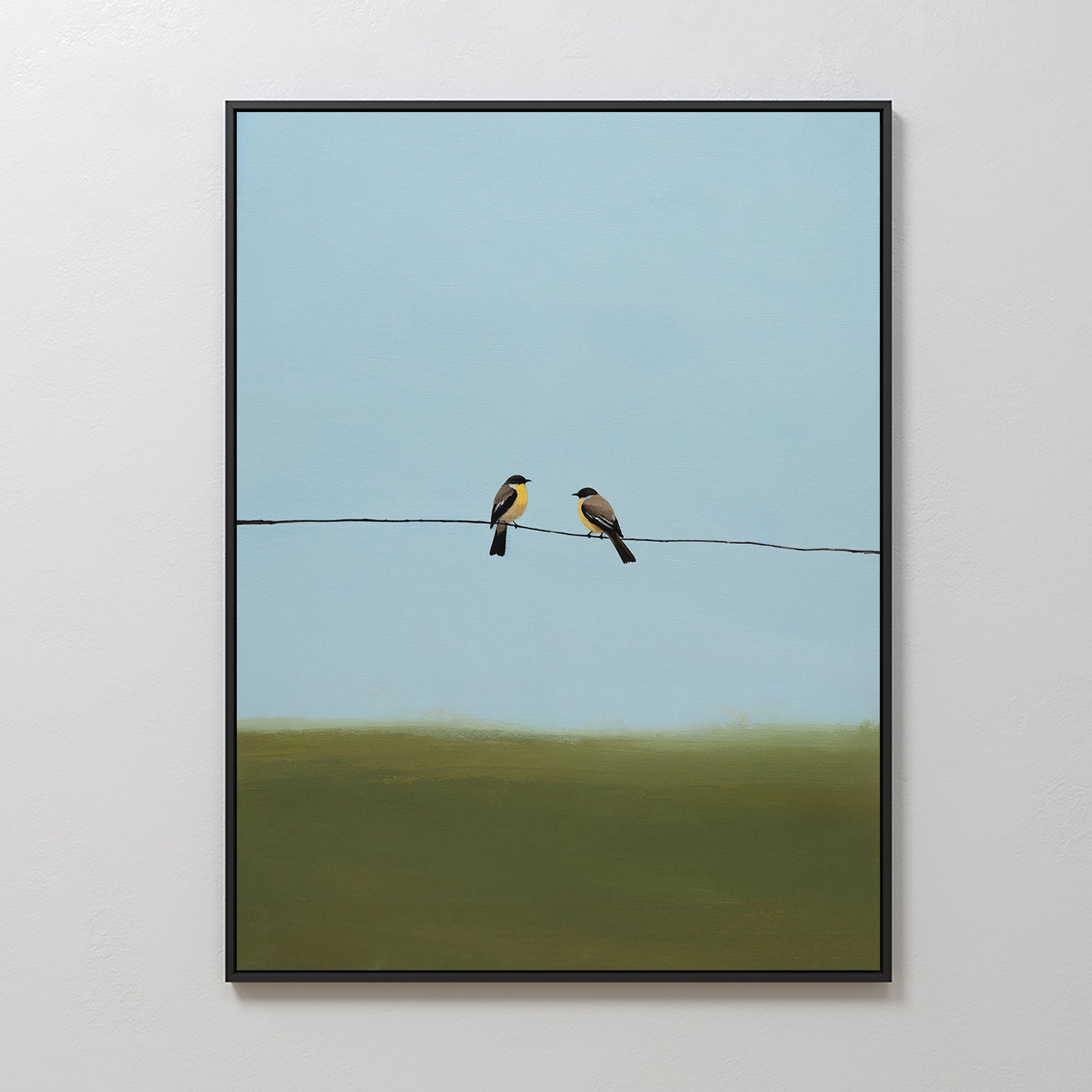 Where the Wires Sing – neutral-toned vintage canvas wall art print by Aspire Prints