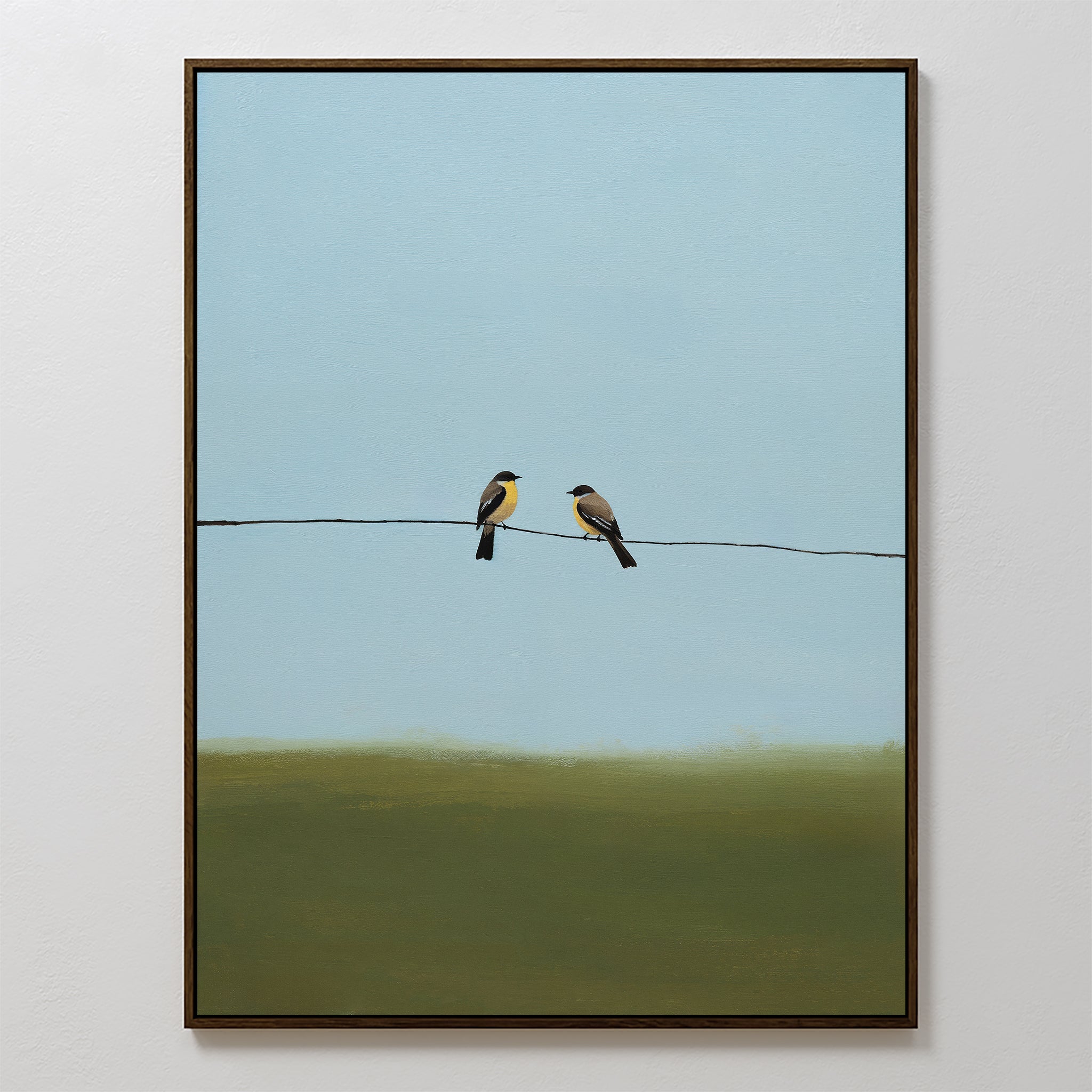 Where the Wires Sing – neutral-toned vintage canvas wall art print by Aspire Prints