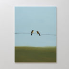 Where the Wires Sing – neutral-toned vintage canvas wall art print by Aspire Prints