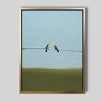 Where the Wires Sing – neutral-toned vintage canvas wall art print by Aspire Prints