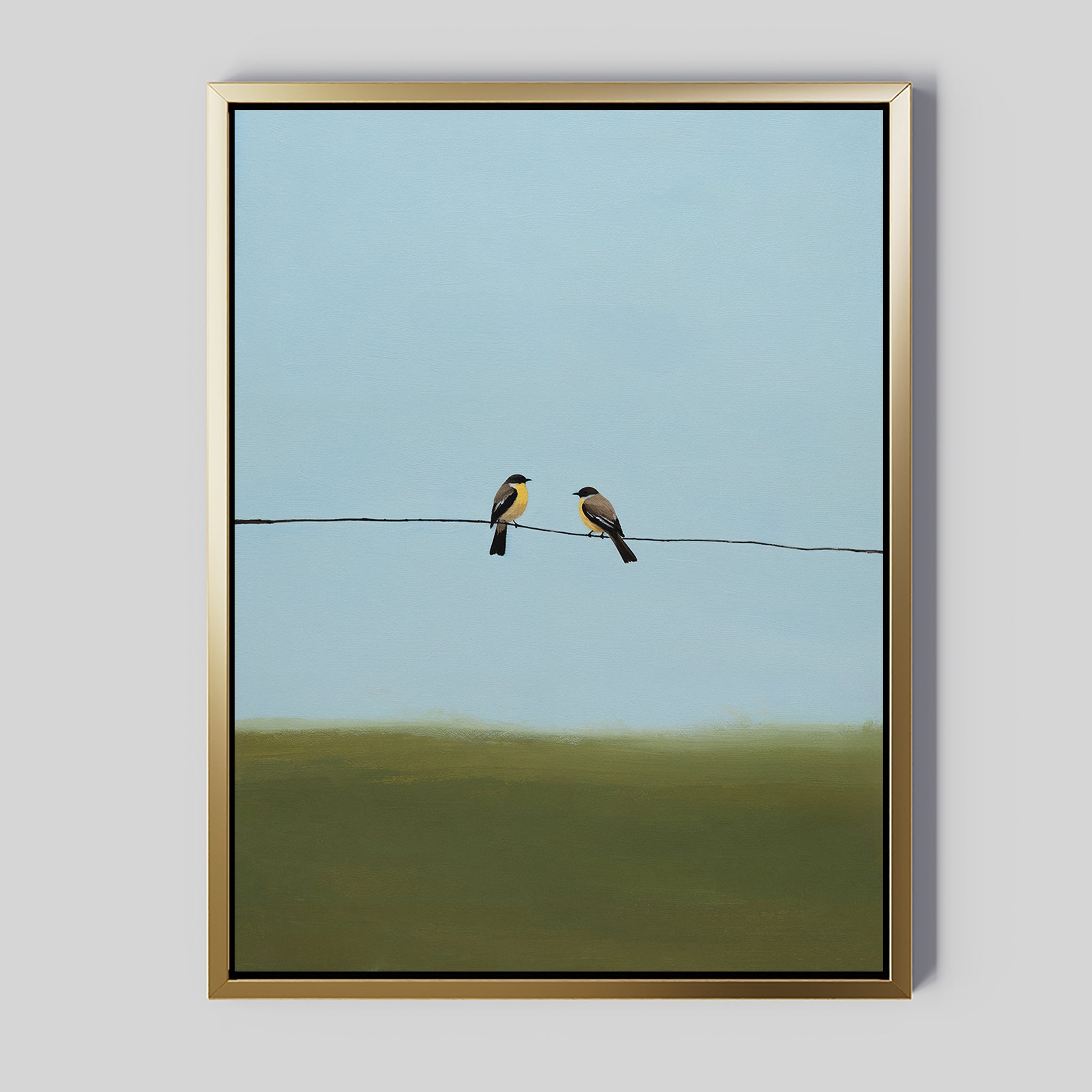 Where the Wires Sing – neutral-toned vintage canvas wall art print by Aspire Prints