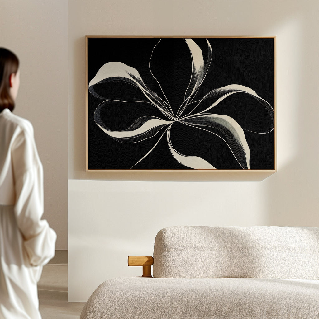 Whispers in the Dark – neutral-toned botanical canvas wall art print by Aspire Prints