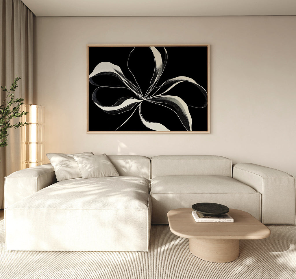 Whispers in the Dark – neutral-toned botanical canvas wall art print by Aspire Prints