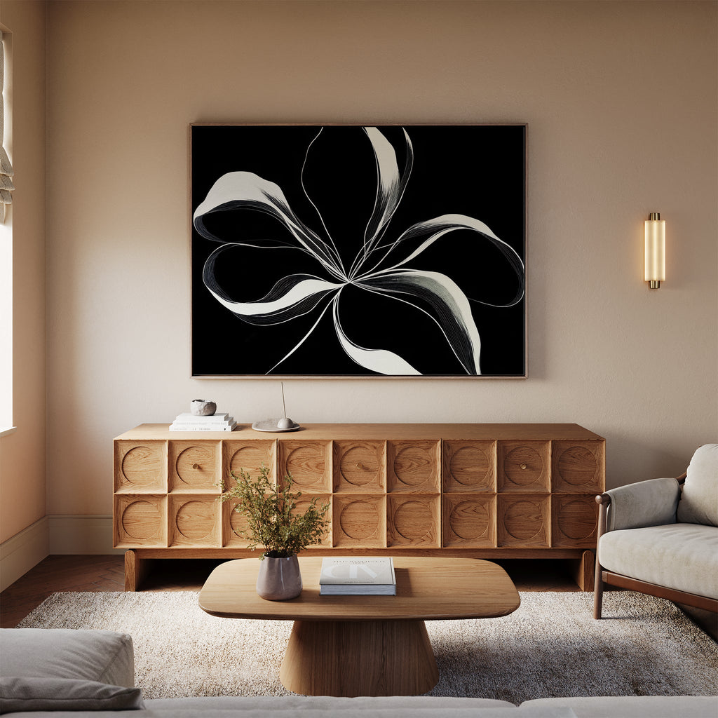 Whispers in the Dark – neutral-toned botanical canvas wall art print by Aspire Prints