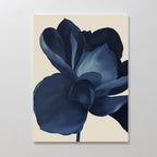 Petals After Dark – blue botanical canvas wall art print by Aspire Prints
