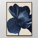Petals After Dark – blue botanical canvas wall art print by Aspire Prints