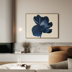 Midnight Bloom Hush – blue botanical canvas wall art print by Aspire Prints
