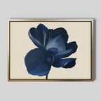 Midnight Bloom Hush – blue botanical canvas wall art print by Aspire Prints