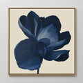 Midnight Bloom Hush – blue botanical canvas wall art print by Aspire Prints