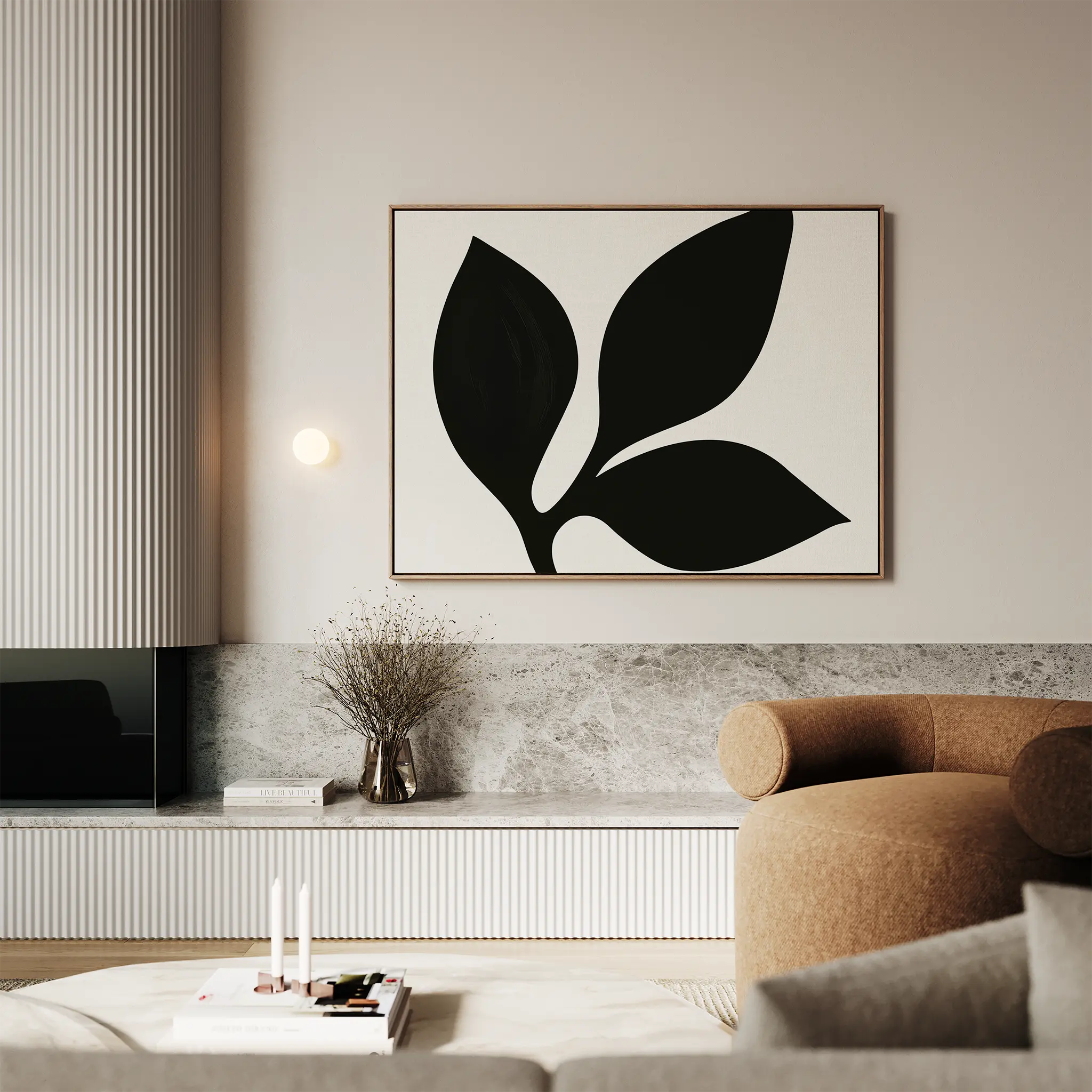 Ink & Moonlight Botany – black and white botanical canvas wall art print by Aspire Prints