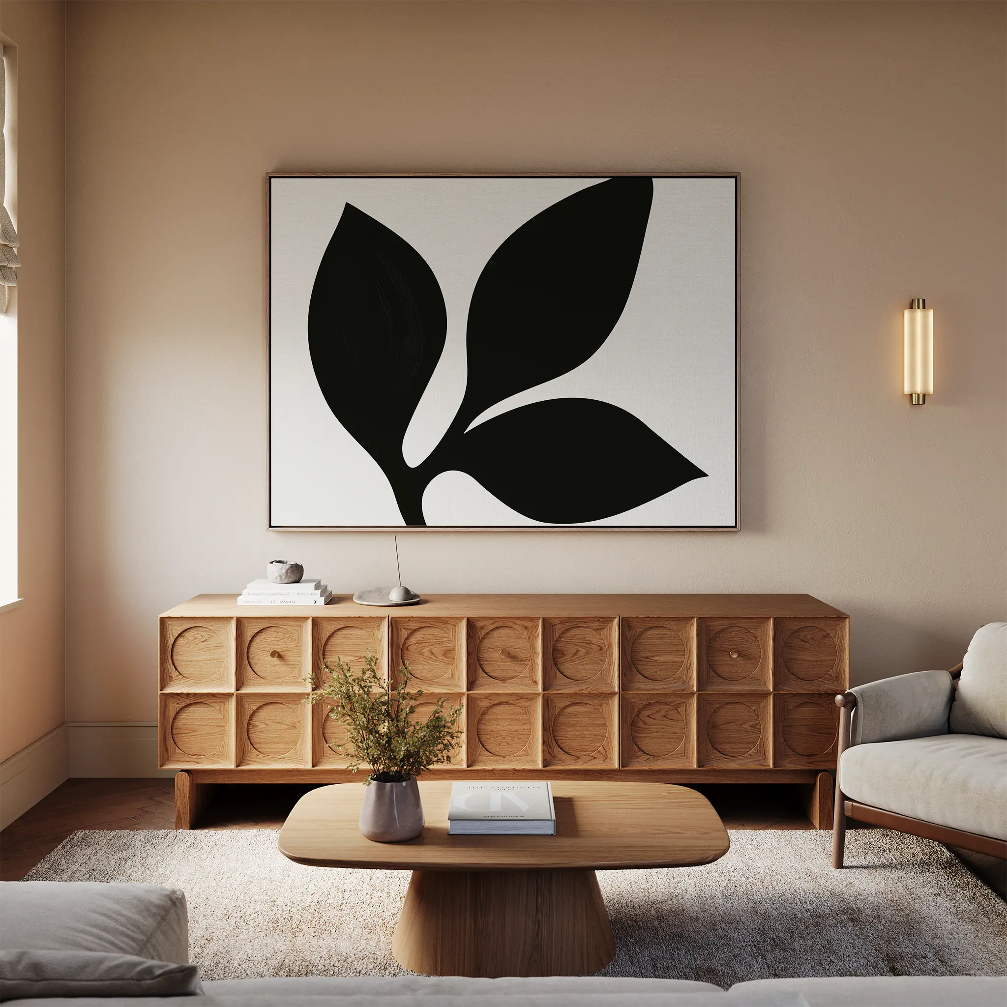 Ink & Moonlight Botany – black and white botanical canvas wall art print by Aspire Prints