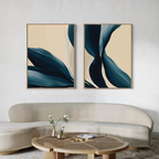 Whispers in Indigo – Set of 2 Canvas Prints set of 2 – blue botanical canvas wall art by Aspire Prints