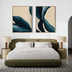 Whispers in Indigo – Set of 2 Canvas Prints set of 2 – blue botanical canvas wall art by Aspire Prints