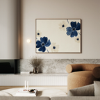 Whispers in Bloom – blue botanical canvas wall art print by Aspire Prints