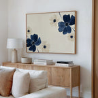 Whispers in Bloom – blue botanical canvas wall art print by Aspire Prints